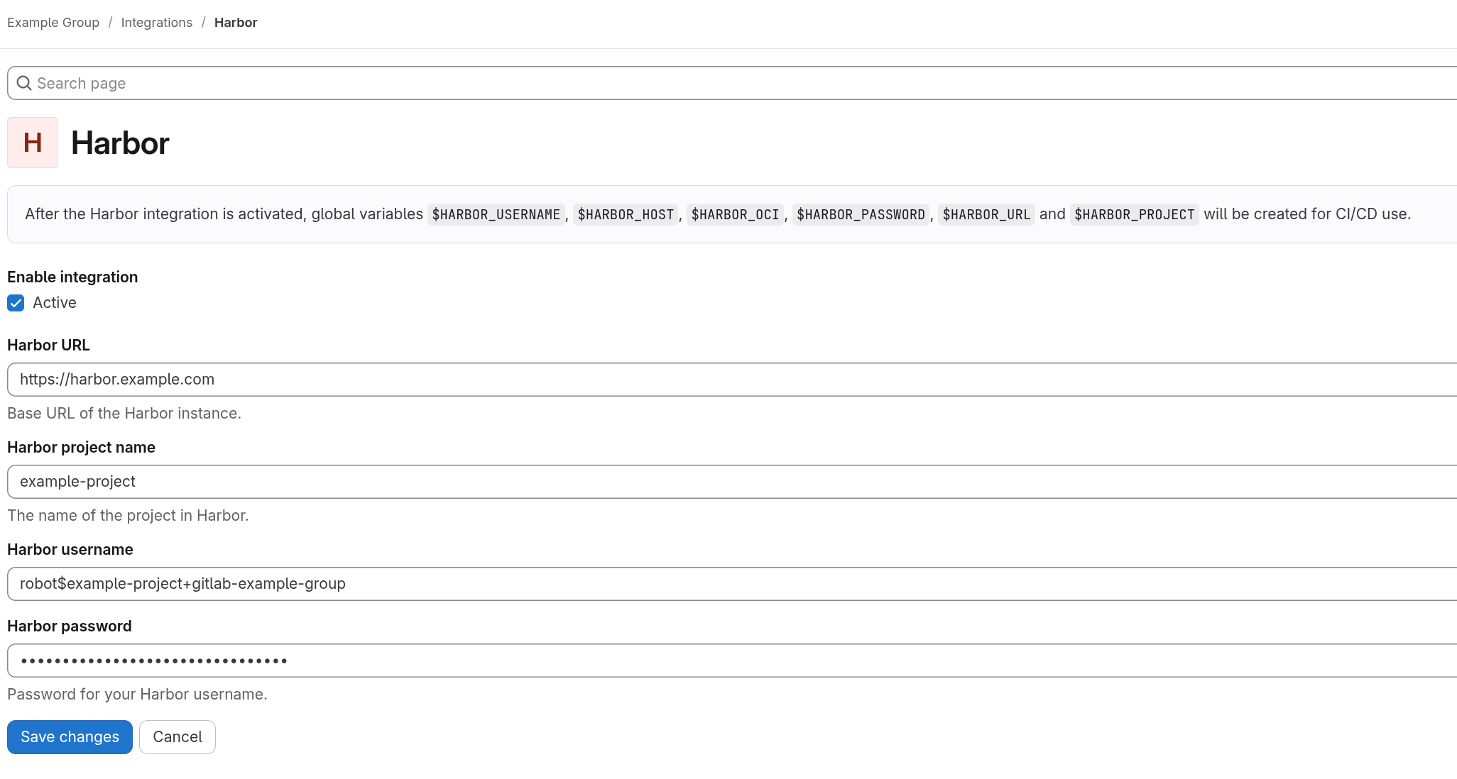 Configure Harbor integration in GitLab