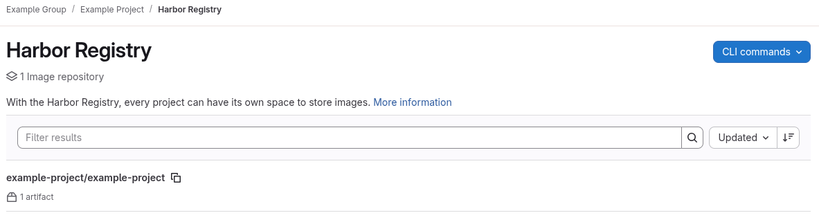 View the Harbor registry in GitLab